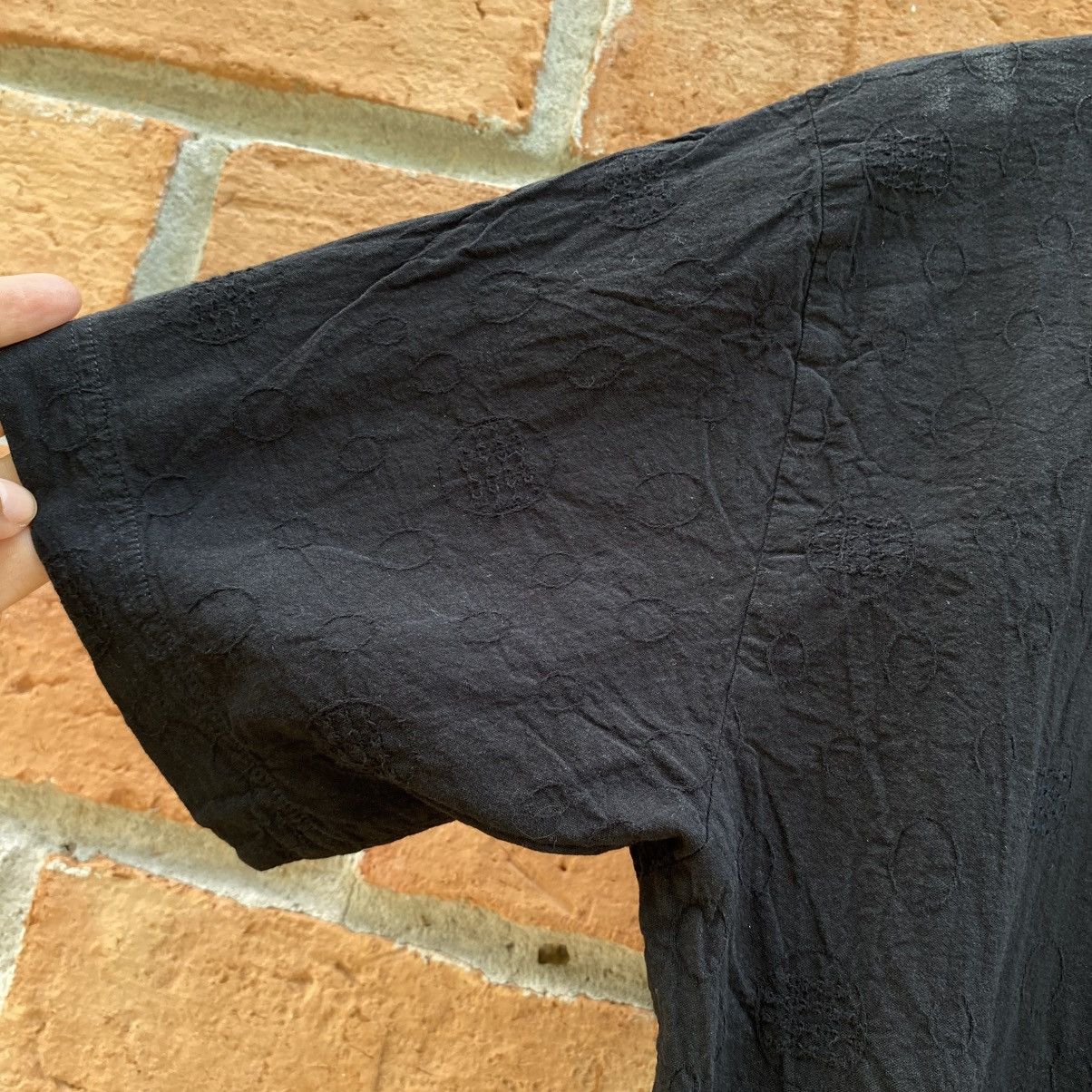 Issey Miyake Plantation Black Textured Short Sleeve Blouse Size S / US 4 / IT 40 - 9 Thumbnail
