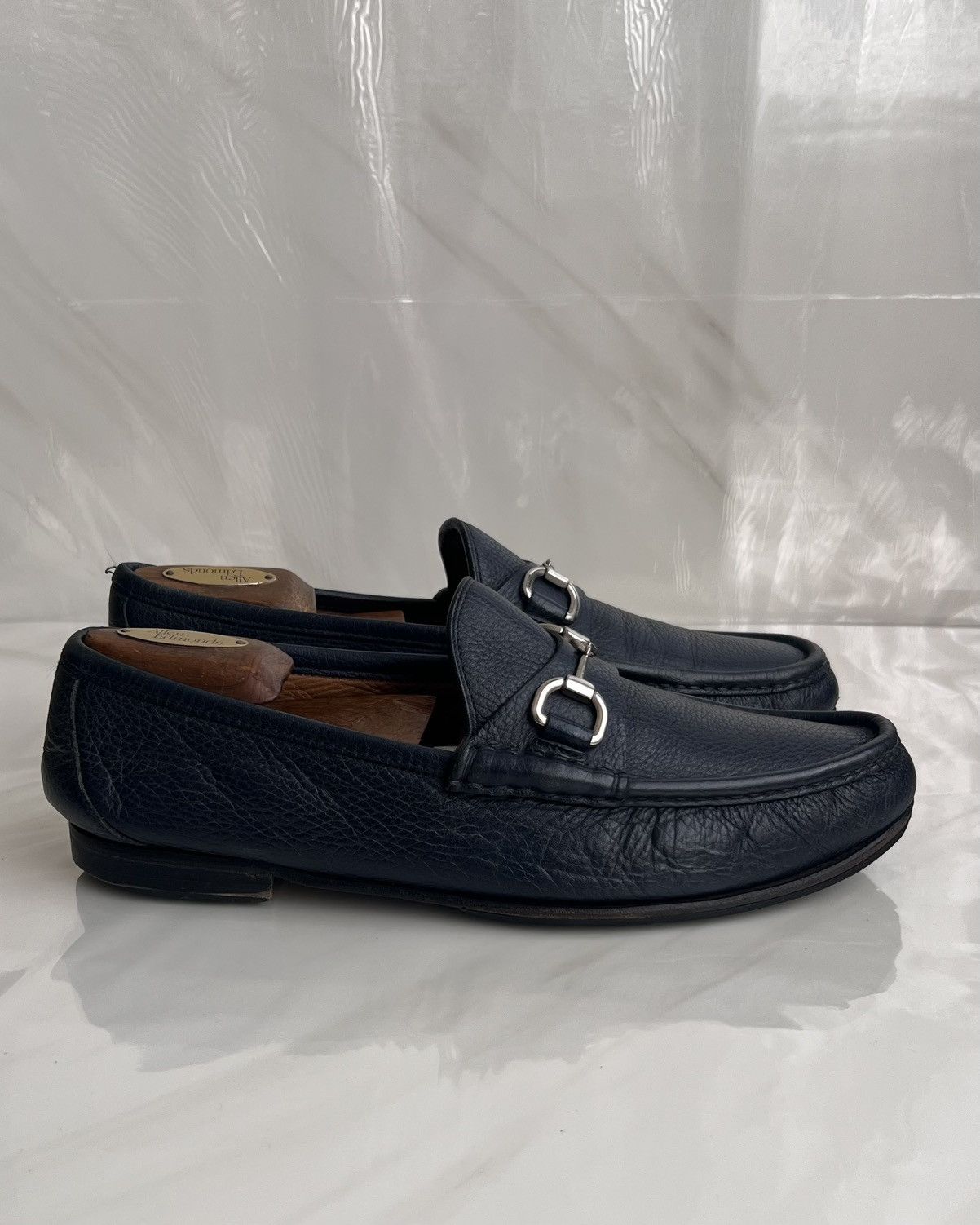 Gucci Gucci Men’s Horsebit Blue leather loafer Size US 8.5 / EU 41-42 - 4 Thumbnail