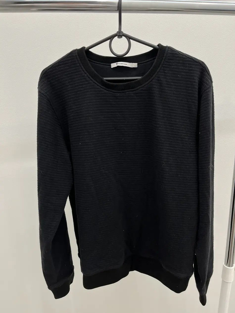 Alexander Wang T by Alexander Wang Black Ribbed Sweatshirt Size US M / EU 48-50 / 2 - 1 Thumbnail