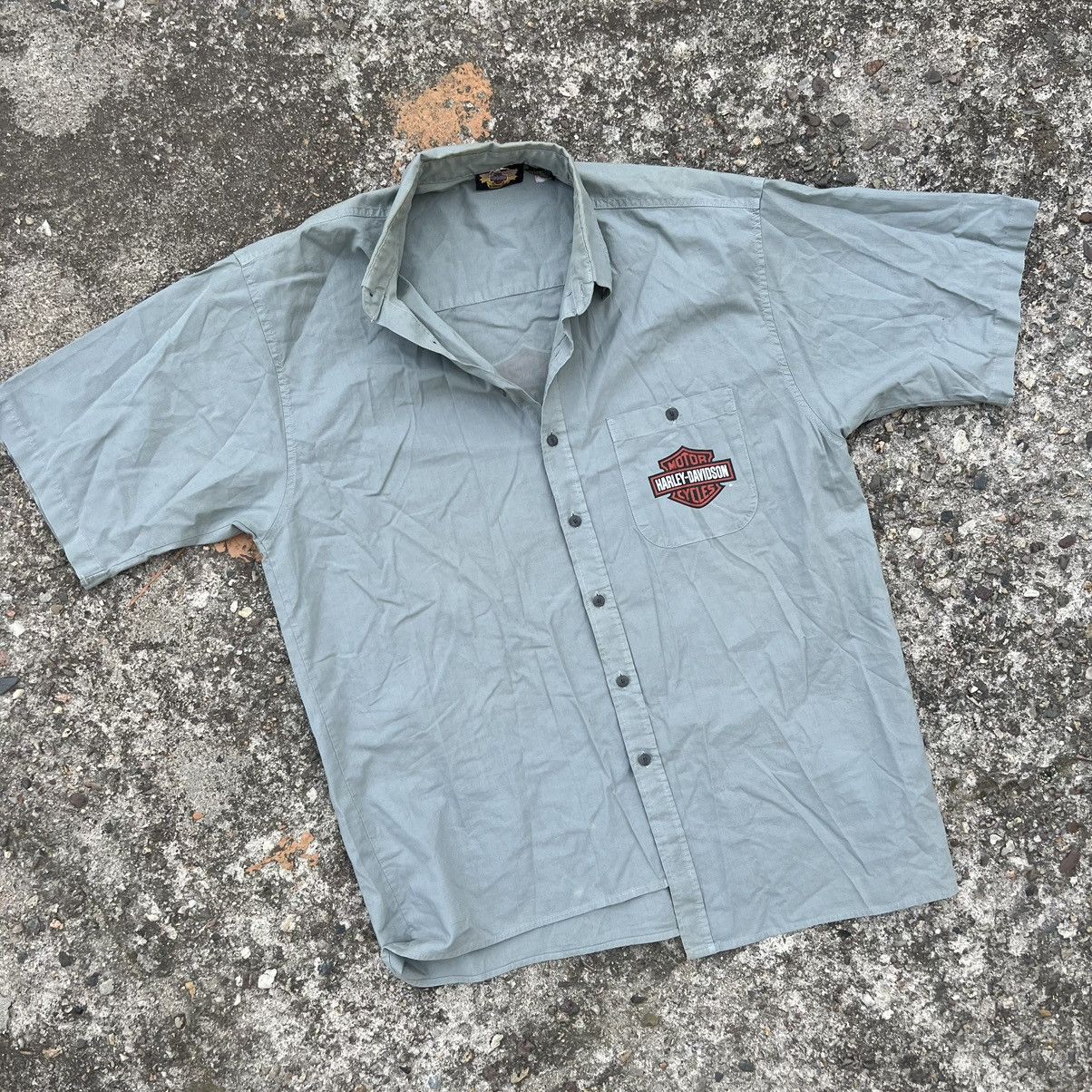 Band Tees × Harley Davidson × Vintage Vintage Harley Davidson Button up Shirt Size US L / EU 52-54 / 3 - 3 Thumbnail