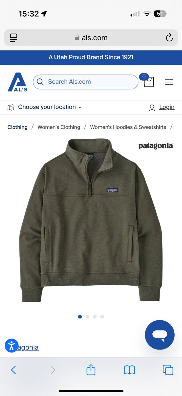 Patagonia Patagonia Ahnya Quarter Zip Fleece Pine Needle Green Size US M / EU 48-50 / 2 - 1 Thumbnail