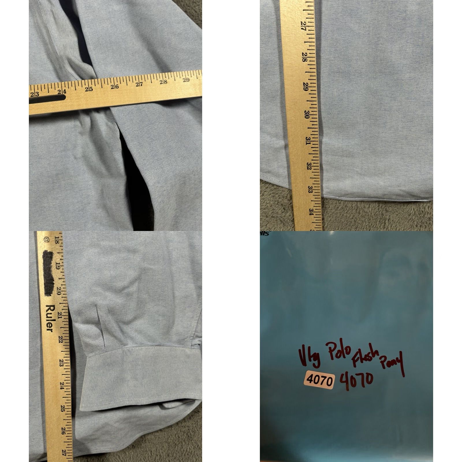 VINTAGE Polo Ralph Lauren Button Down Shirt Mens XL Blue Relaxed Fit 90s Mens
