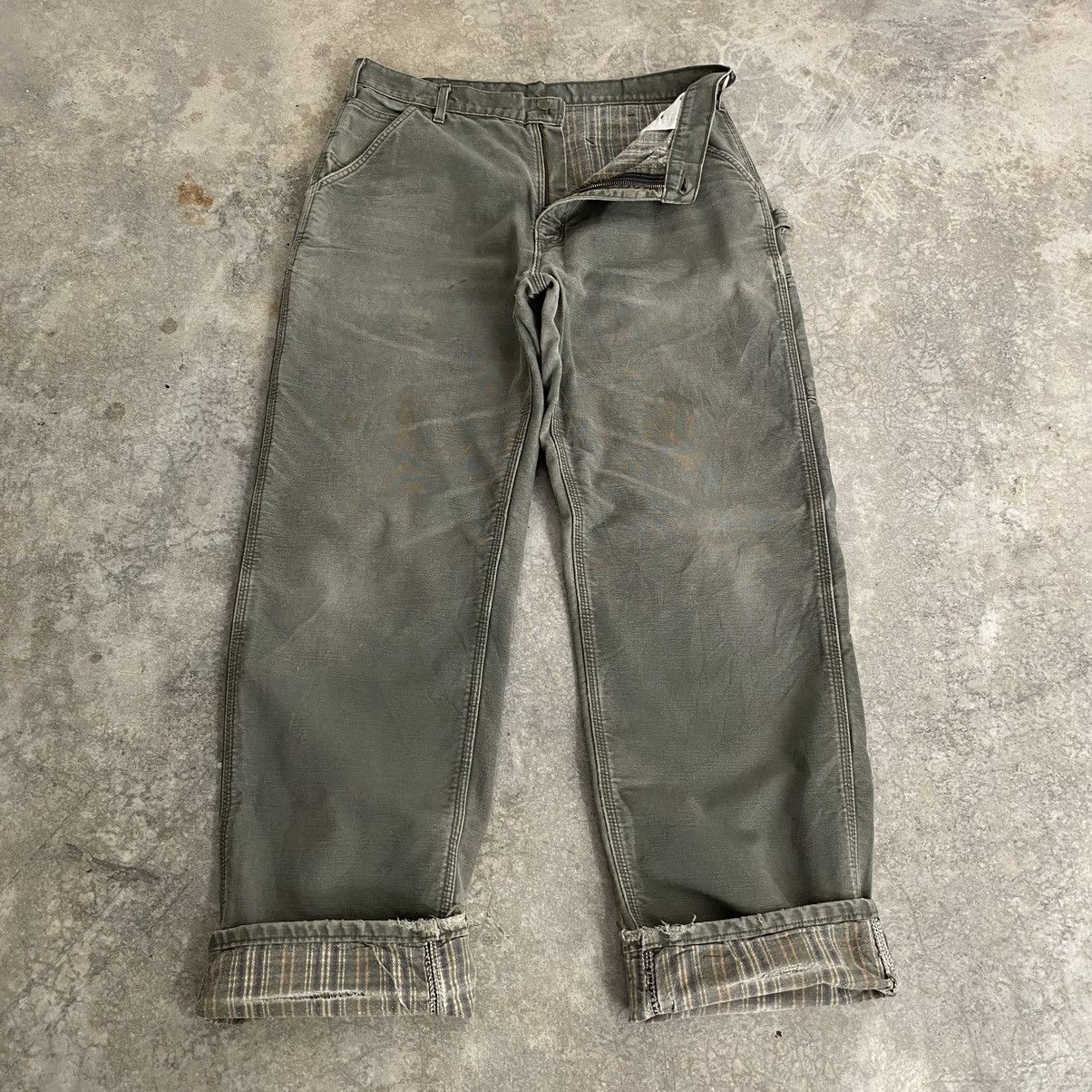 Carhartt Vintage Carhartt Blanket Lined Faded Carpenter Work Pants Size US 36 / EU 52 - 2 Thumbnail
