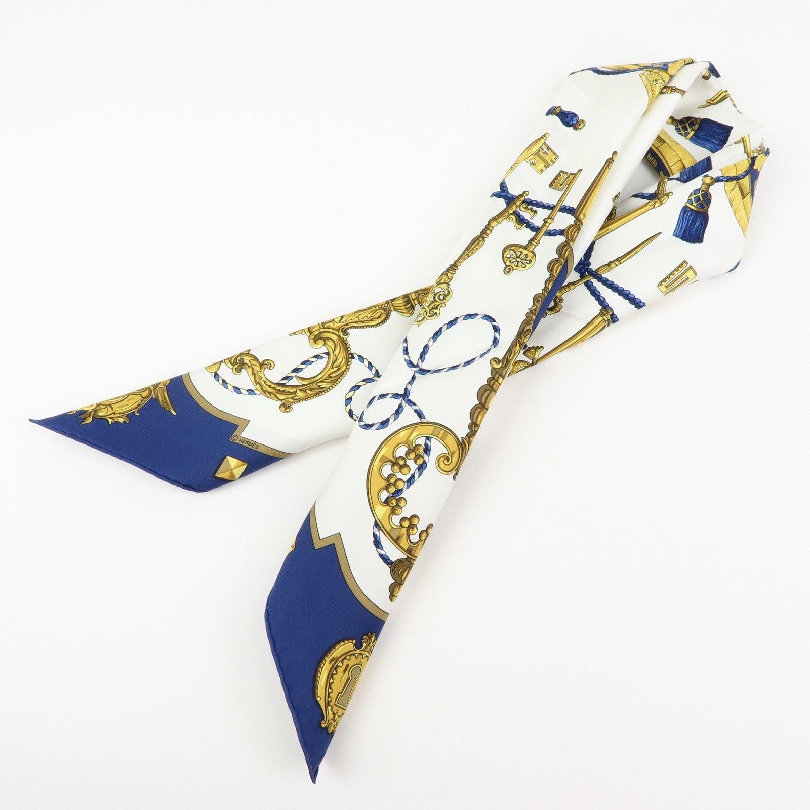 Hermes Hermes Carre 90 Les Cles Silk Scarf White Size ONE SIZE - 5 Thumbnail