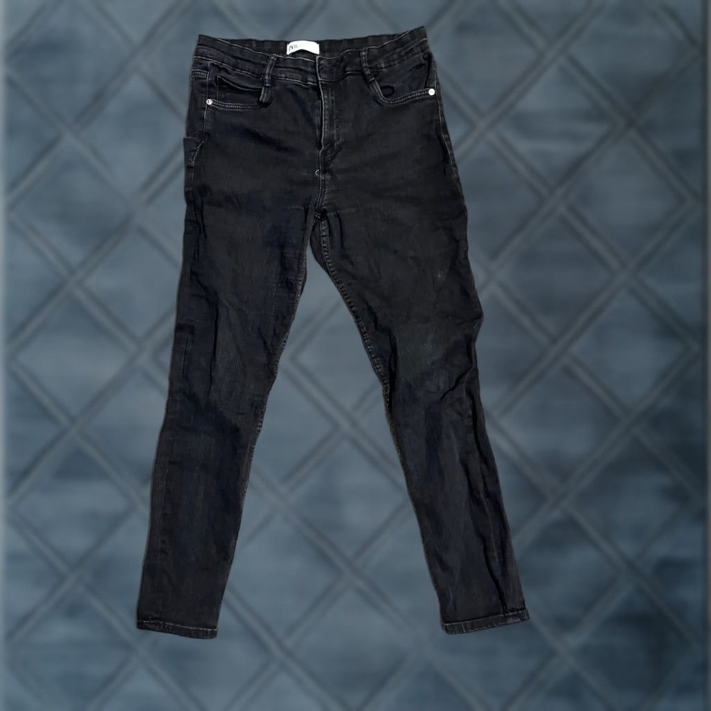 Zara Zara Jeans Womens Size 8 Black Wash Denim High Rise 27in Inseam Skinny Regular Cotton Denim Brand Zara Women 8 Black Jeans Womens Size 30" / US 8 / IT 44 - 1 Thumbnail