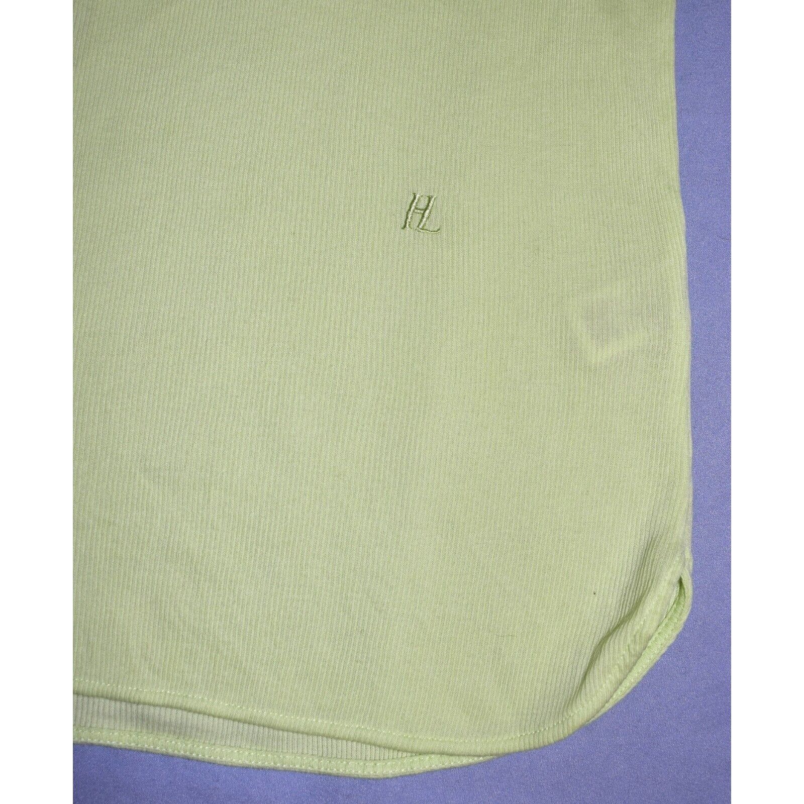Helmut Lang A6 HELMUT LANG Cotton Ribbed Lime Green Logo Polo Shirt XS Size XS / US 0-2 / IT 36-38 - 7 Thumbnail