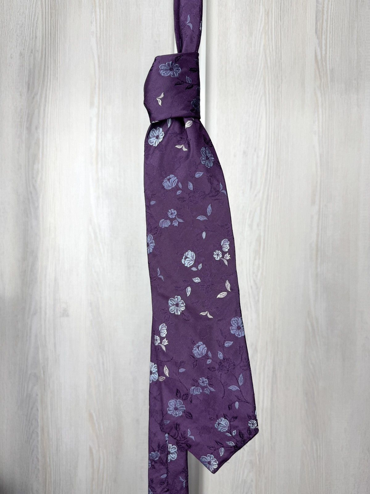 Kenzo Kenzo Homme purple floral flower silk tie Size ONE SIZE - 6 Thumbnail