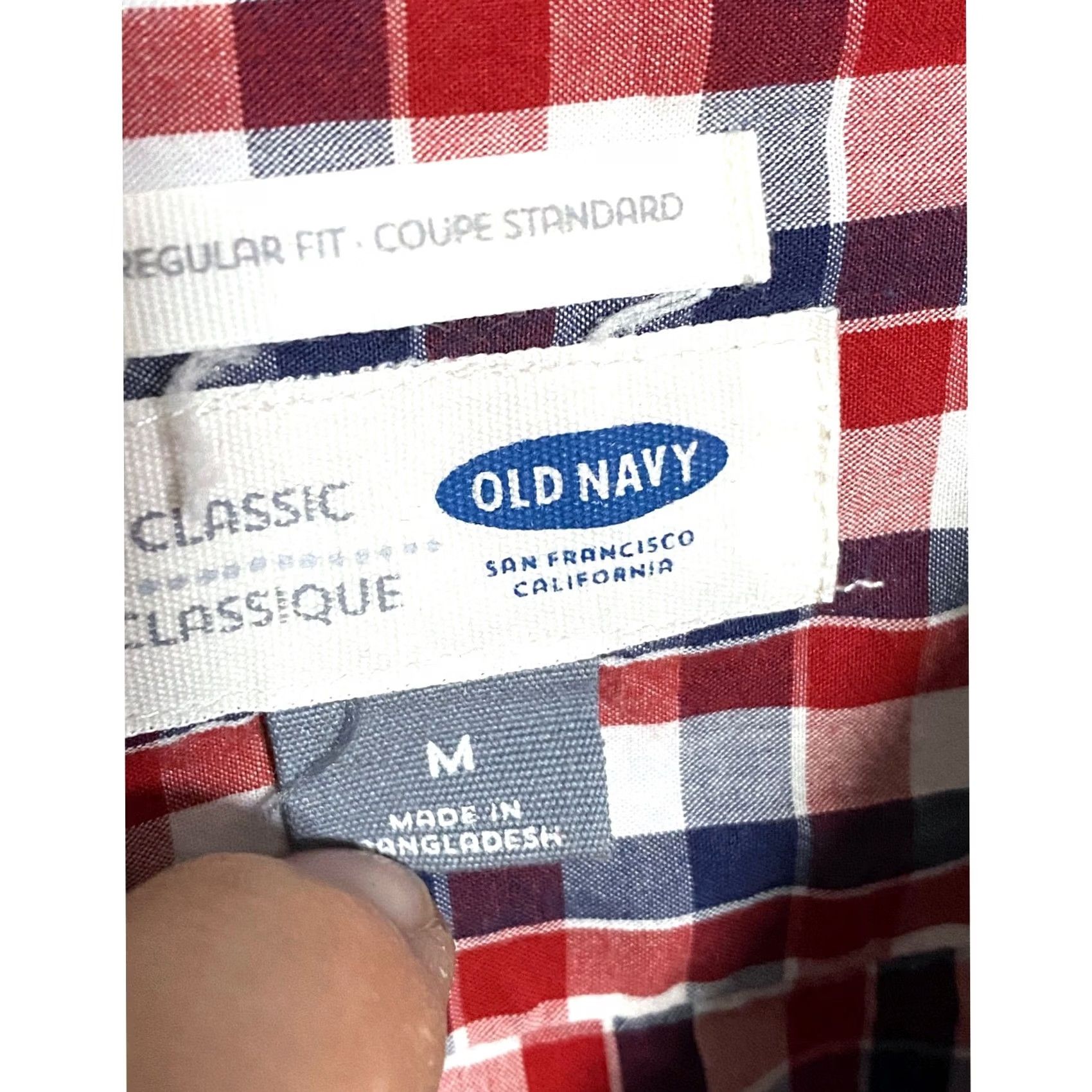 Old Navy Old Navy Button-Up Shirt Mens M Red White Blue Check All Seasons Casual Workwear Size US M / EU 48-50 / 2 - 7 Thumbnail