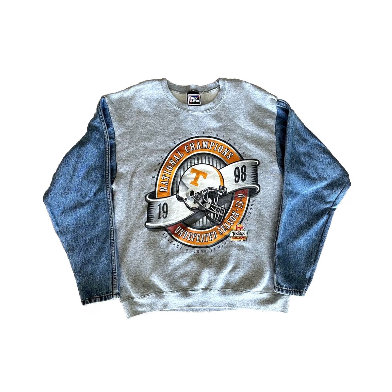 Champion VINTAGE Tennessee Volunteers 1998 National Champions Gray Crewneck Sweatshirt M Unisex Adults 90s College Sports Pullover Boys Girls Mens Womens Size US M / EU 48-50 / 2 - 2 Thumbnail