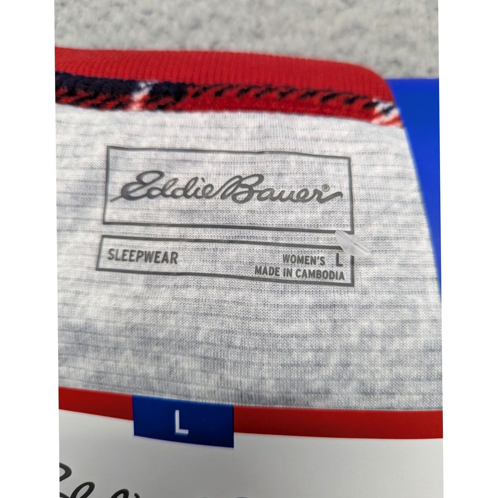 Eddie Bauer Eddie Bauer Womens Pajama Set Grey Red Plaid Christmas Tree Large NEW Two-Piece Knit Sleepwear Set Mens? Size ONE SIZE - 4 Thumbnail