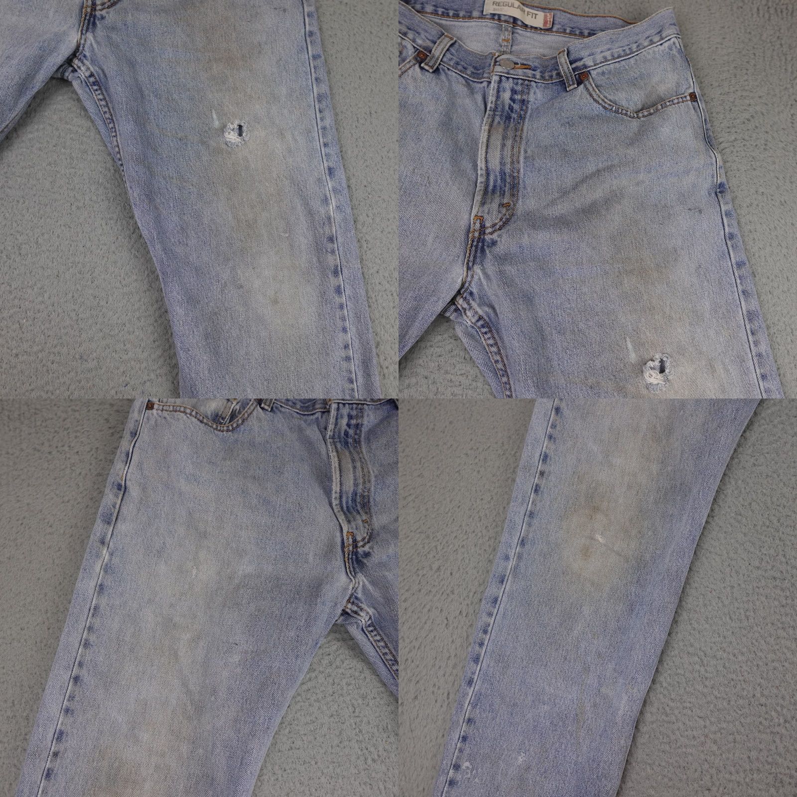 Levi's Levi's 505 Jeans Mens 36x32 Blue Denim Regular Fit Distressed Mexico Size US 36 / EU 52 - 8 Thumbnail