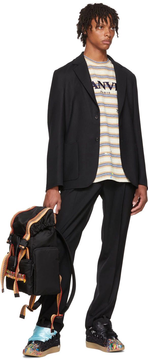 Lanvin o1y0125 Size : OS / Embroidered Logo Backpack in Multicolor Size ONE SIZE - 4 Thumbnail