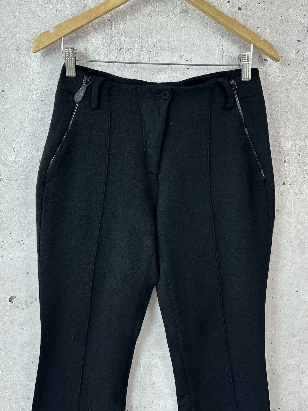 Annette Gortz Annette Gortz Black Cropped Zip Pocket Wool Women’s Pants Size 26" / US 2 / IT 38 - 2 Thumbnail
