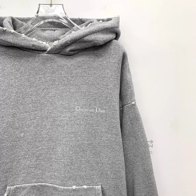 Dior Dior Gray logo letter old destruction design cotton hooded Size US S / EU 44-46 / 1 - 3 Thumbnail
