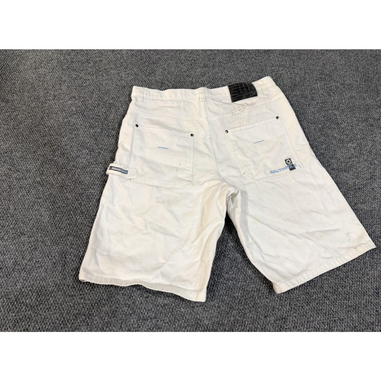 Southpole Southpole Shorts Mens 40 White Denim Relaxed Fit Bermuda 5 Pocket Logo Casual Size US 40 / EU 56 - 7 Thumbnail