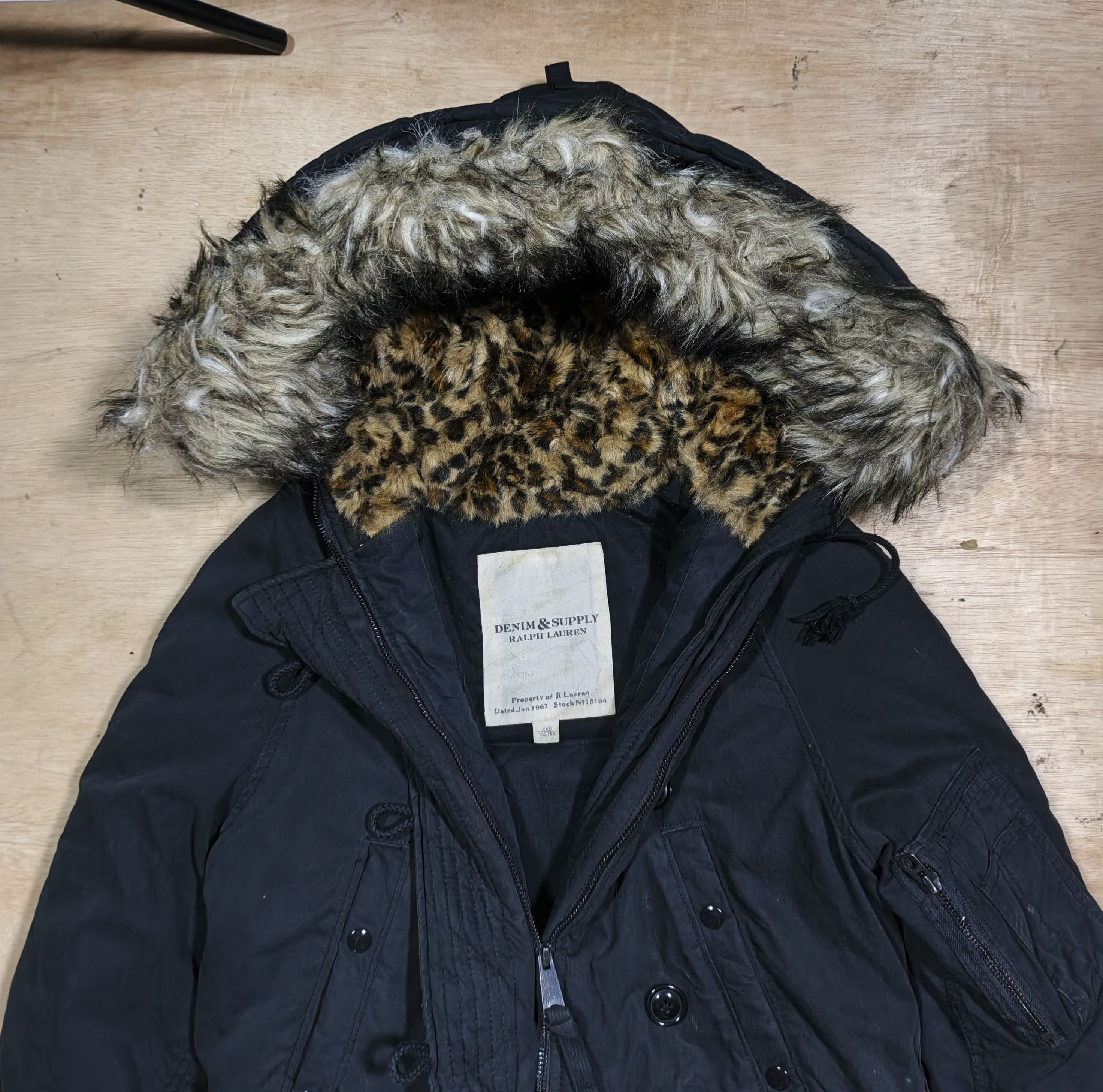 Denim & Supply Ralph Lauren Parka Leopard FauxFur Size XXS / US 00 / IT 34 - 4 Thumbnail