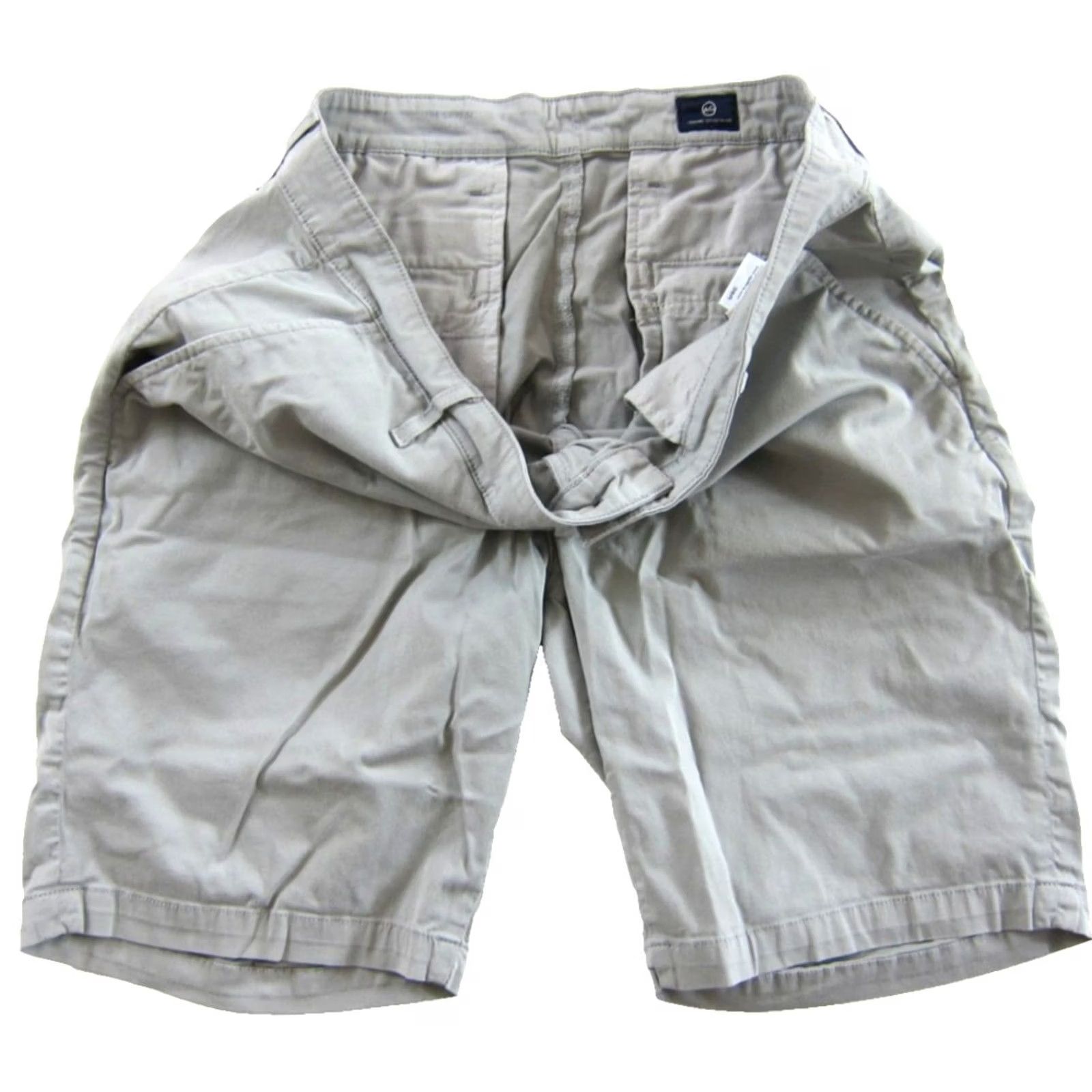 Griffin AG Adriano Goldschmied Griffin Shorts Men 38R Grey Cotton Stretch Chino Flat Front Casual Workwear Size US 38 / EU 54 - 3 Thumbnail