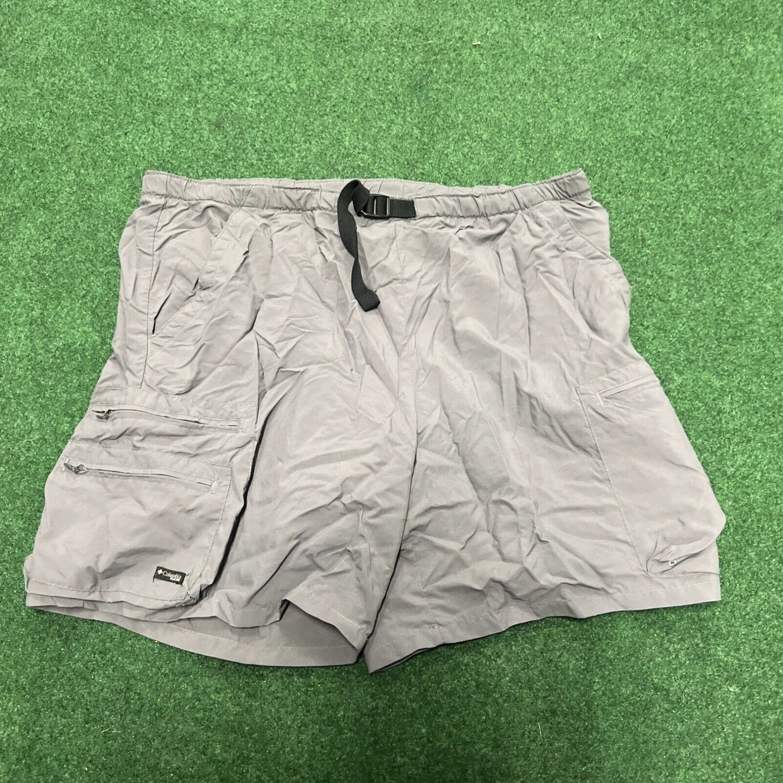 Vintage Columbia Cargo Shorts Mens Large in Hybrid Lined Belted Pull On Grey Xcg Size US 33 - 1 Thumbnail