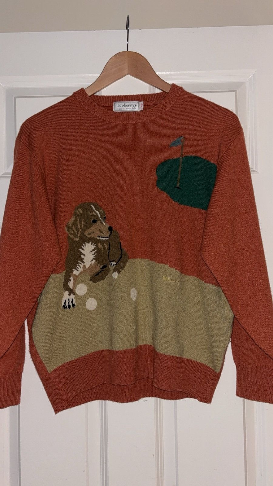 Burberry 90s Burberrys Golf Landscape Knit Jumper Size US S / EU 44-46 / 1 - 3 Thumbnail
