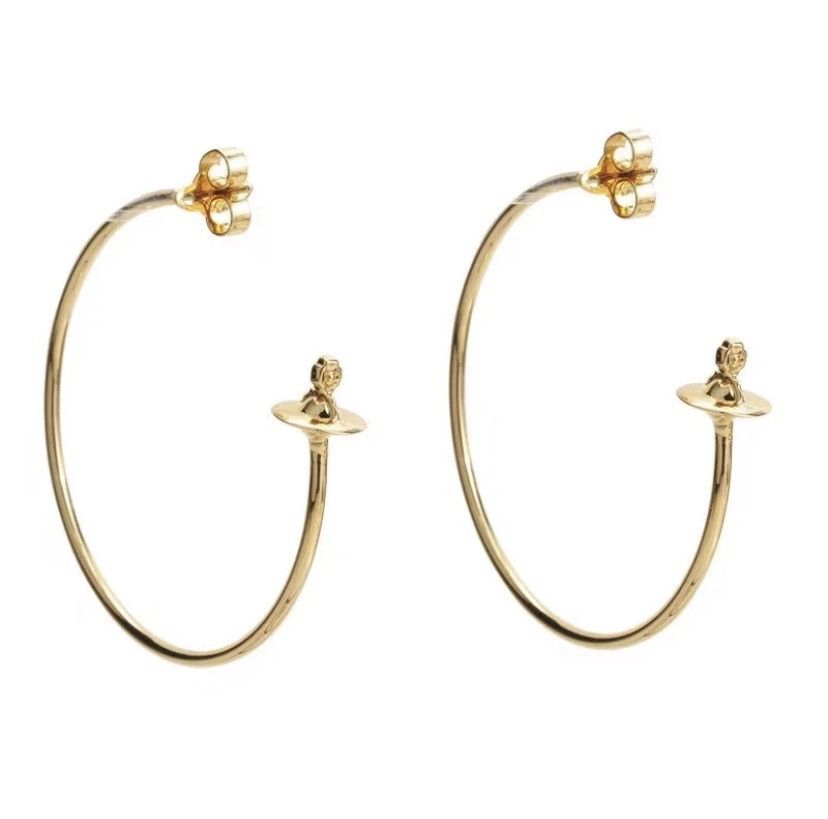 Vivienne Westwood Vivienne Westwood Logo Catch Earrings Gold 4.5cm Size ONE SIZE - 6 Thumbnail