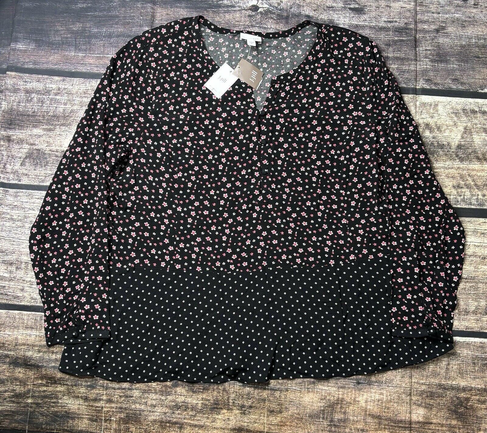 Other J Jill Tunic Top Women's XL Long Sleeve Floral Polka Dot Size XL / US 12-14 / IT 48-50 - 1 Thumbnail