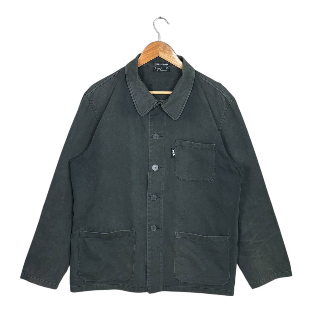 agnes b. Vintage Agnes B. Homme Black Cotton Work Chore Jacket Size US L / EU 52-54 / 3 - 1 Thumbnail