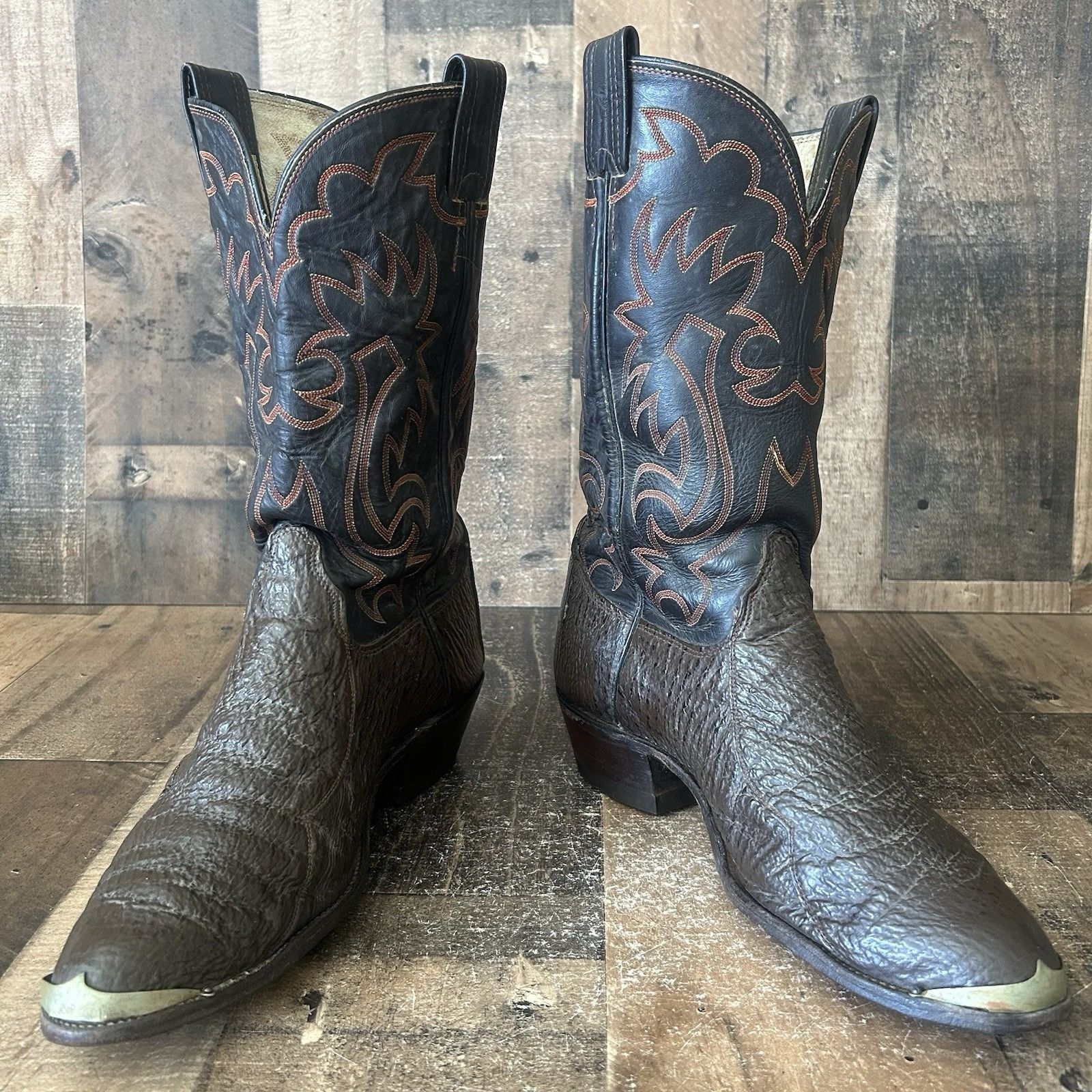 Vintage Olathe Vintage Western Brown Cowboy Boots Mens 10 D Size US 10 / EU 43 - 8 Thumbnail