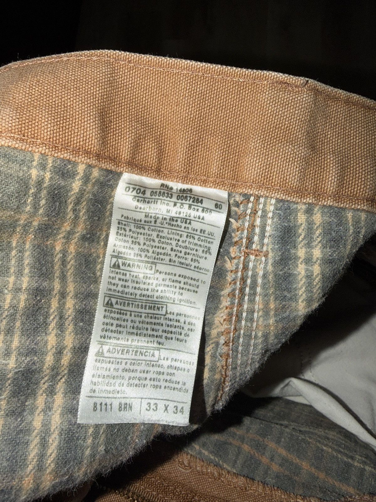 Carhartt Carhartt Flannel Lined Carpenter Pants Size US 33 - 4 Thumbnail