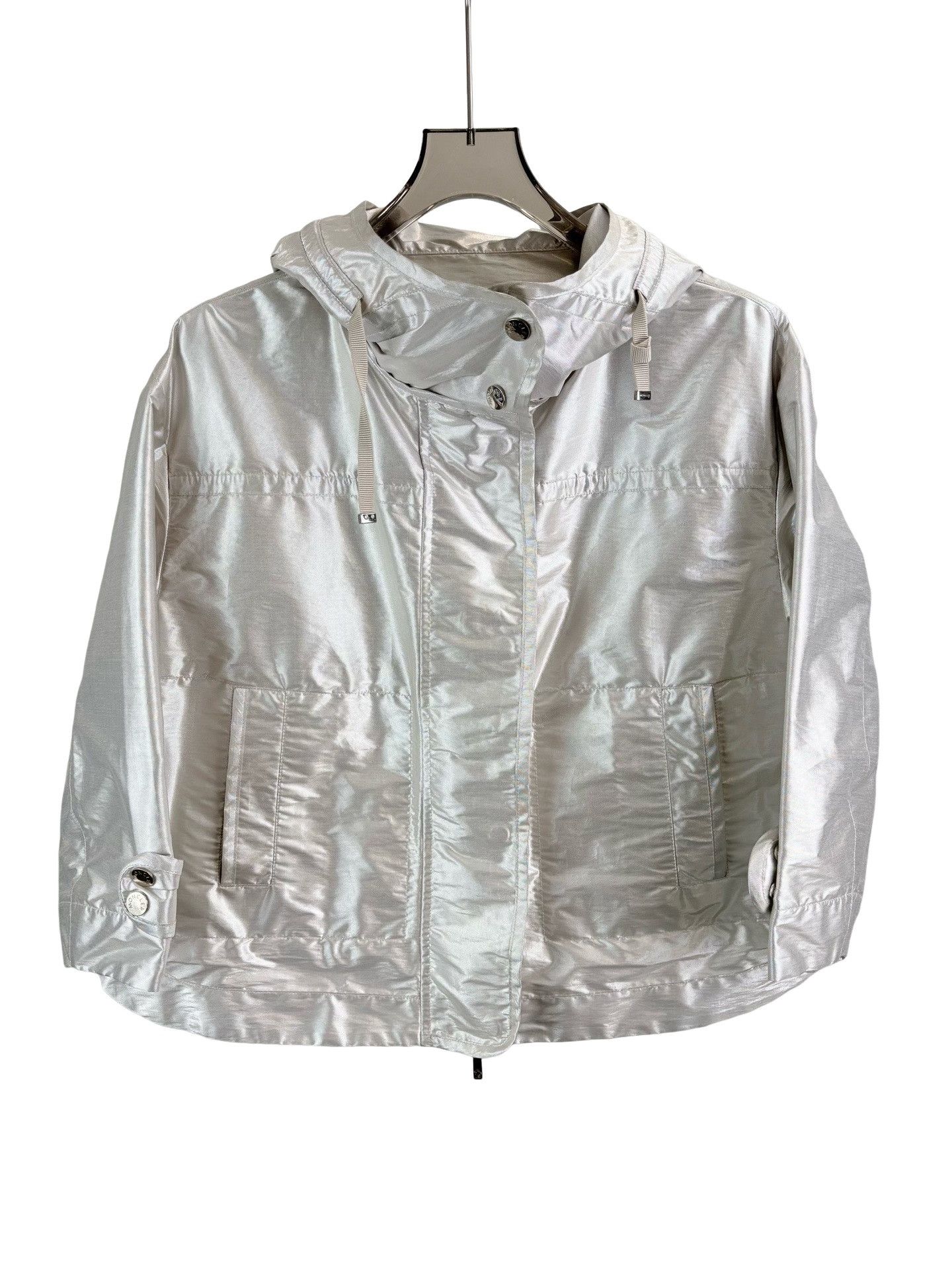 Moncler Moncler Silver Metallic DOMON Hooded Jacket 1 Size M / US 6-8 / IT 42-44 - 1 Thumbnail