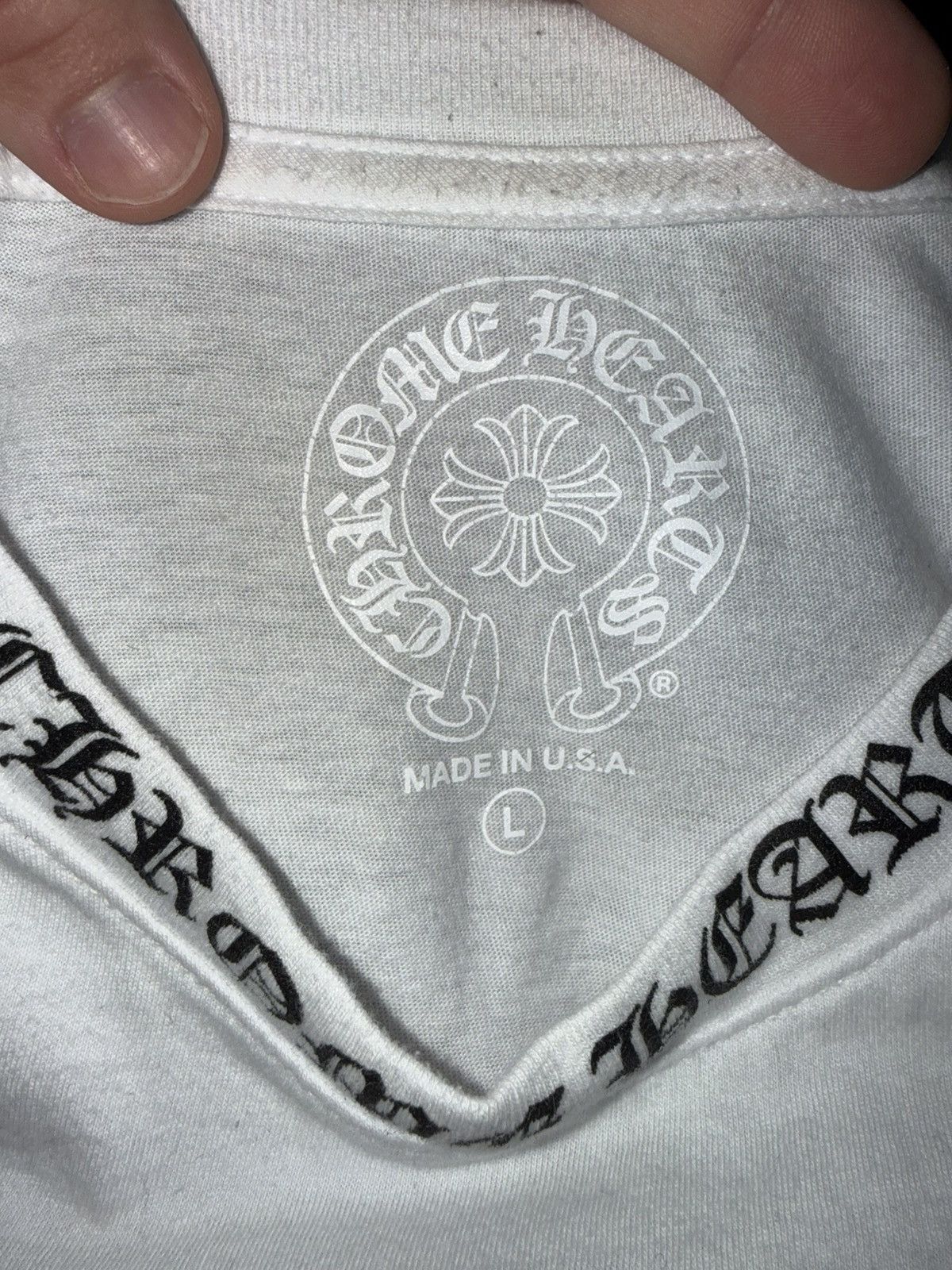 Chrome Hearts Chrome Hearts Neck Letters Logo T-shirt Size US L / EU 52-54 / 3 - 3 Thumbnail