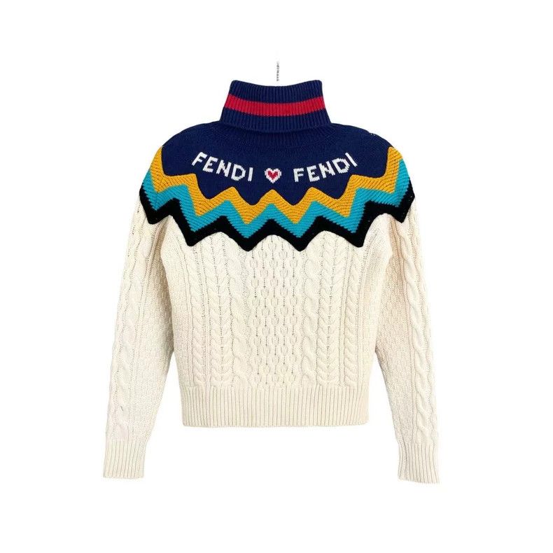 Fendi Fendi size 38 Coarsely twisted knitted high-necked long-s Size US XXS / EU 40 - 2 Thumbnail