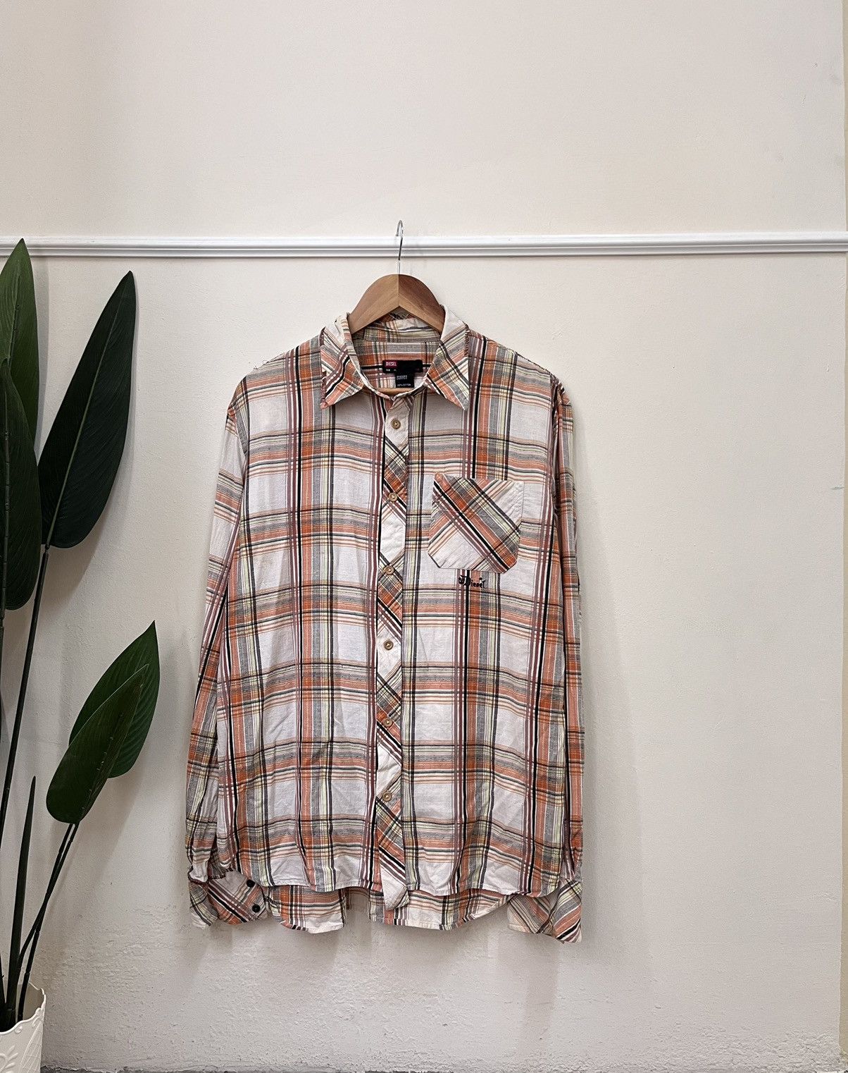 Diesel × Vintage Vtg Diesel Flannel Shirt Size US XL / EU 56 / 4 - 1 Thumbnail