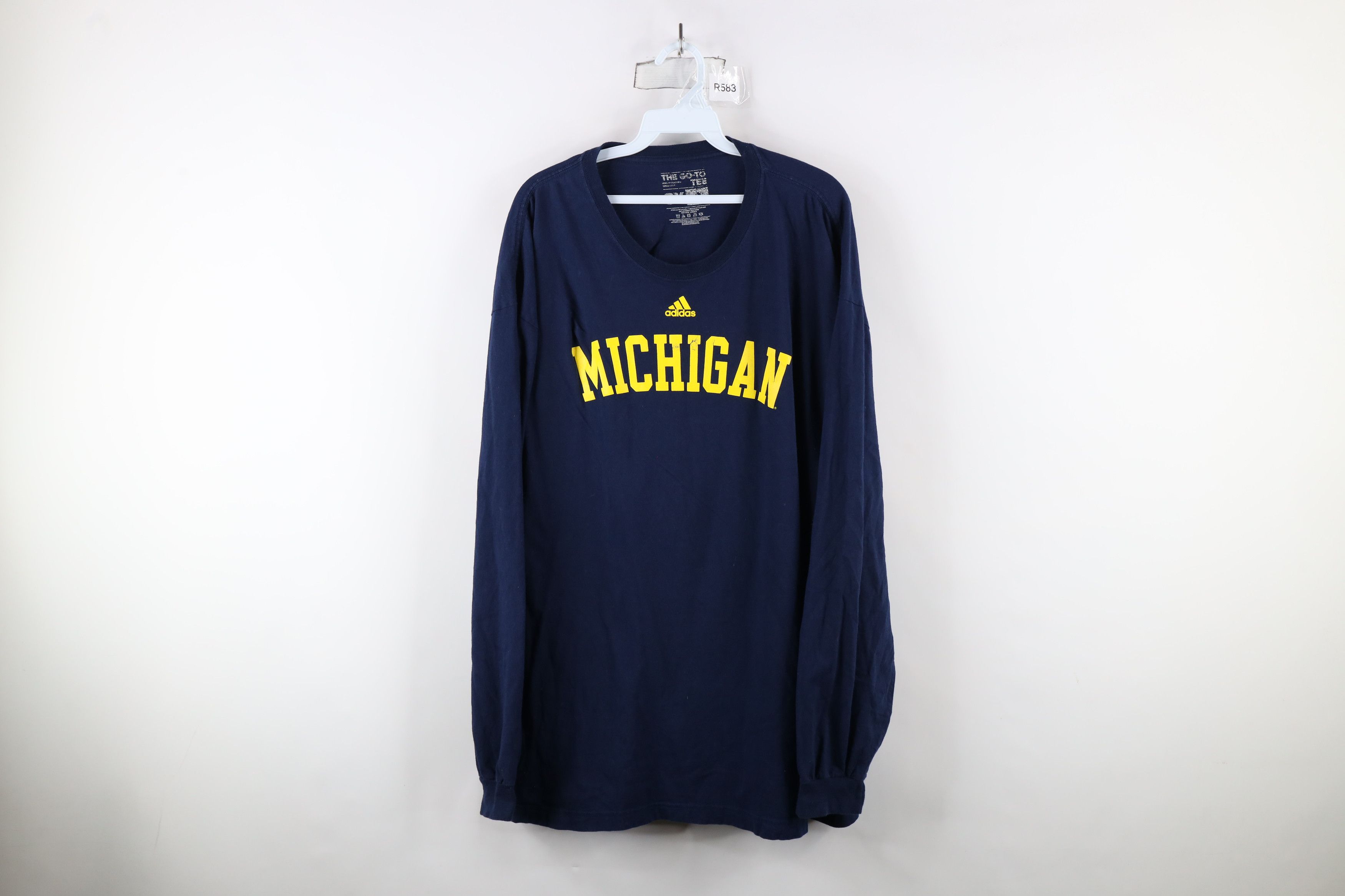 Adidas × Vintage Adidas University of Michigan Football Long Sleeve T-Shirt Size US XXL / EU 58 / 5 - 1 Thumbnail