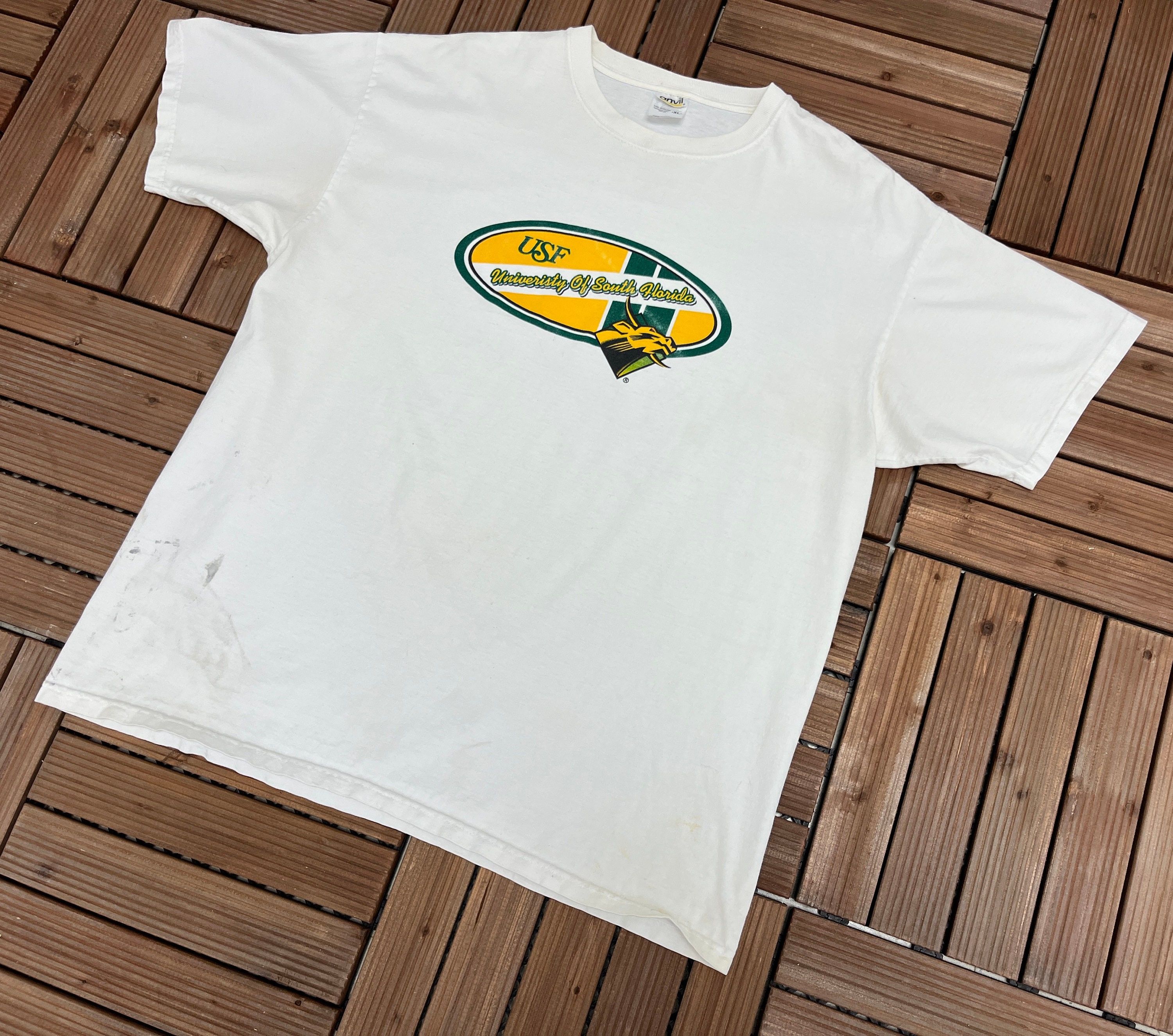 Vintage University of South Florida Bulls Vintage White T-Shirt Tee Size US XL / EU 56 / 4 - 3 Thumbnail