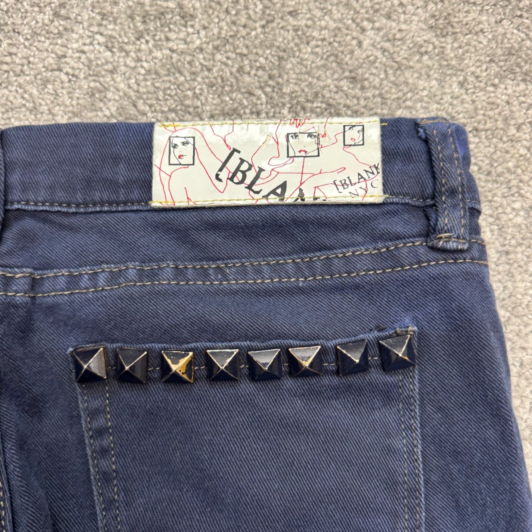 Vintage BLANKNYC Jeans Womens 28 Skinny Denim Blue Dark Wash Stretch Cotton 5-Pocket Regular Size 28" / US 6 / IT 42 - 4 Thumbnail