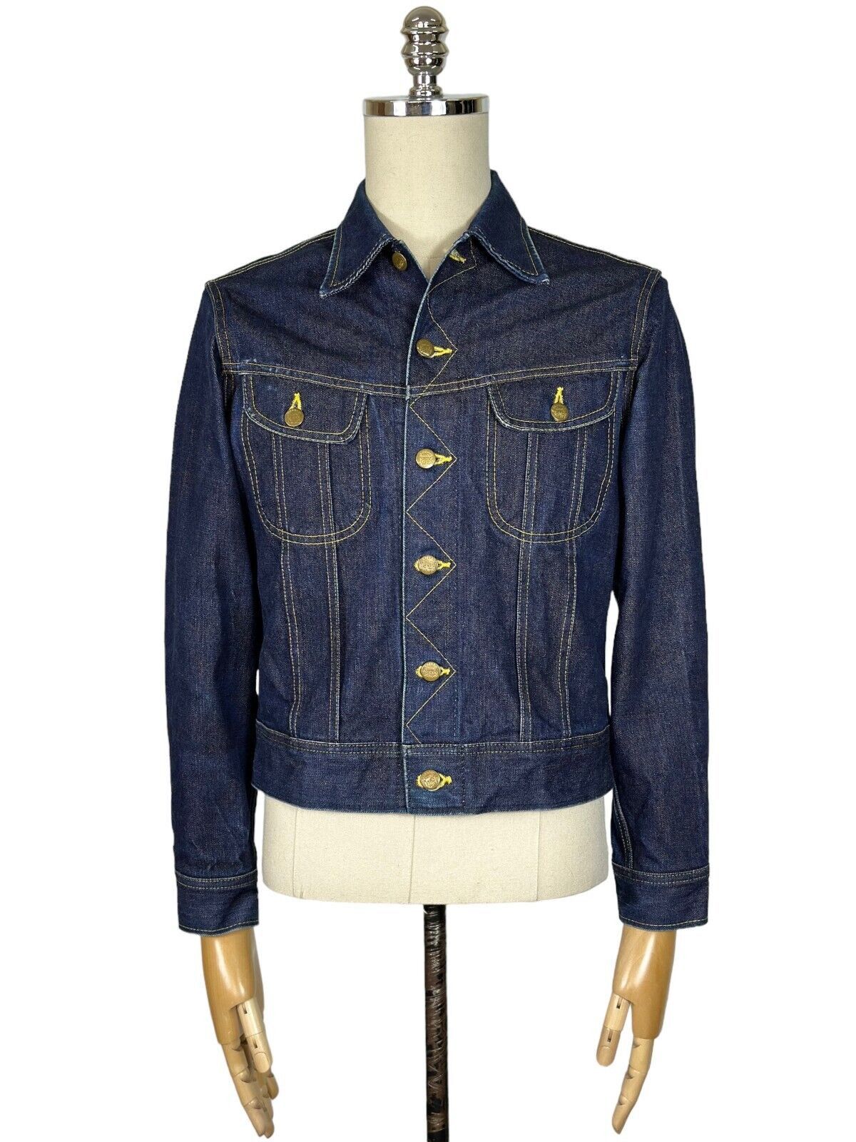 image of Sugar Cane Lee Rider 101-J Repro Selvedge Denim Trucker in Blue, Men's (Size Small)