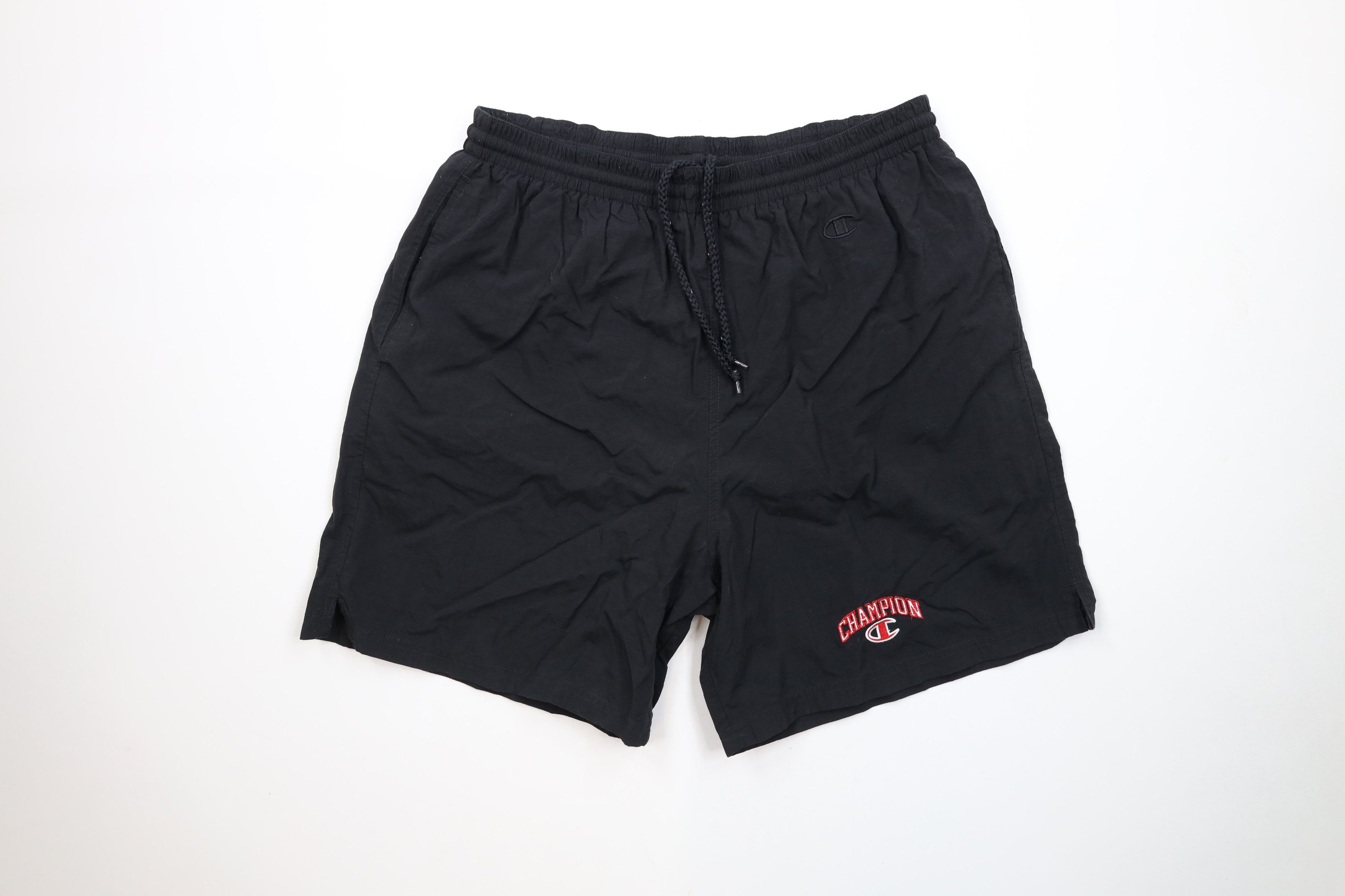 Champion × Vintage Vintage 90s Champion Lined Above Knee Shorts Trunks Black Size US 34 / EU 50 - 1 Thumbnail