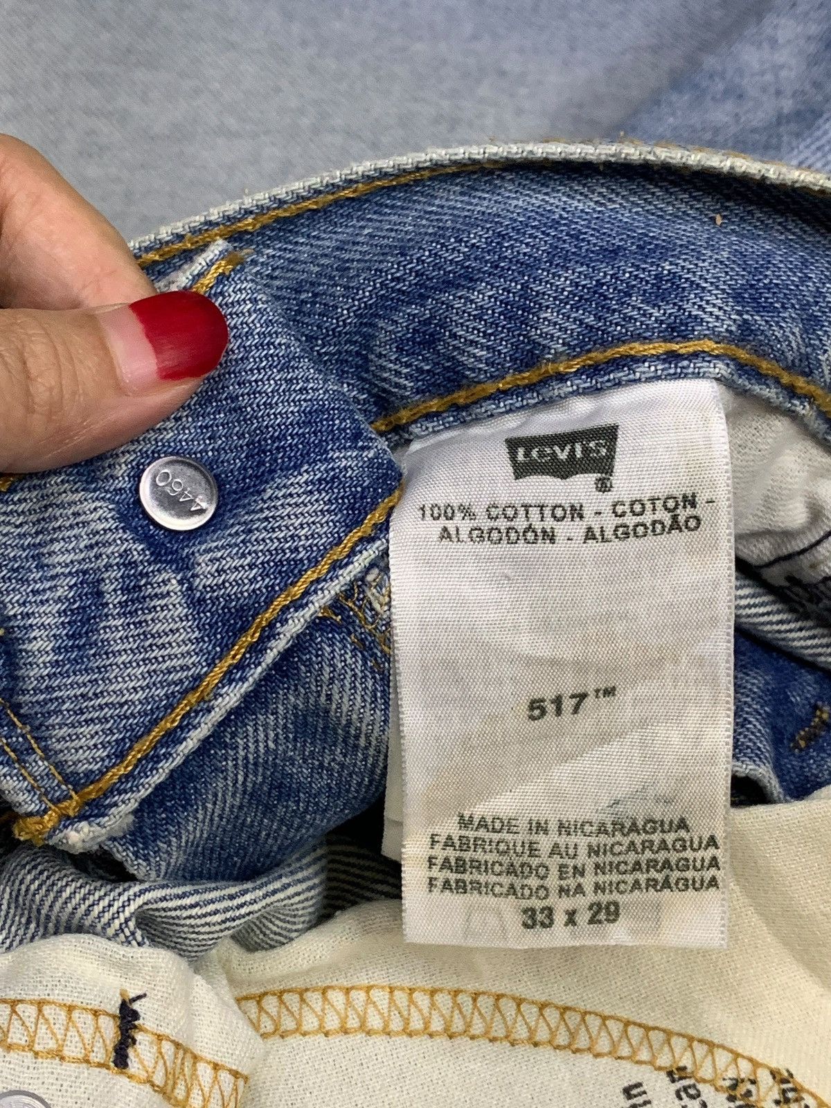 Levi's Vintage 90s Levis 517 Bootcut Blue Denim Style Jeans Size US 35 - 10 Thumbnail