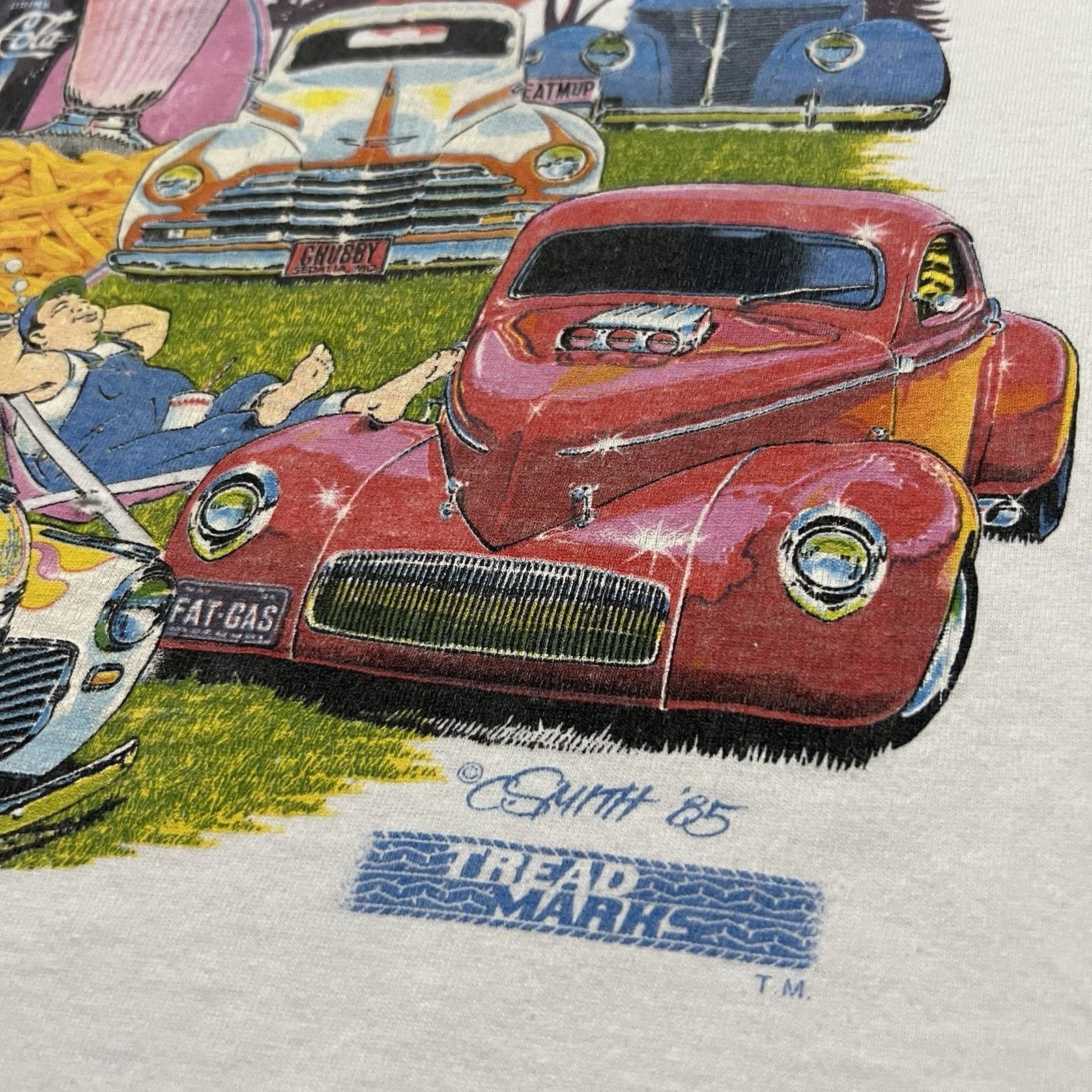 Vintage VTG Tread Marks Fat Is Fun Street Rat Rod Fat Fender T Shirt Size US M / EU 48-50 / 2 - 5 Thumbnail