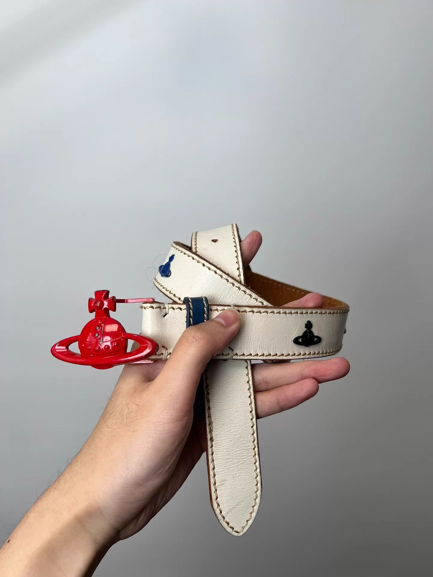Vivienne Westwood Vivienne Westwood Rare Colorful Saturn Leather Belt Size ONE SIZE - 1 Thumbnail
