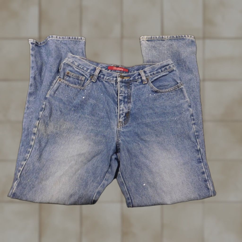 Bill Blass Bill Blass Jeans Women's 8 Blue Light Straight Denim Relaxed Mid Rise 30in Inseam Pockets Zip Size 30" / US 8 / IT 44 - 1 Thumbnail
