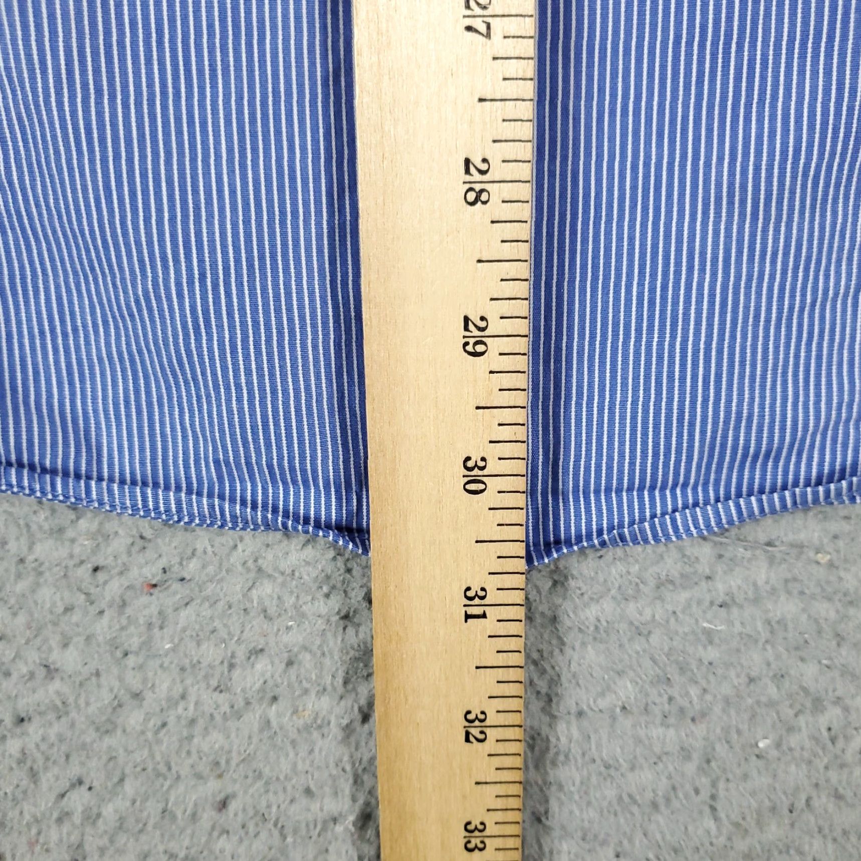 Tommy Hilfiger Tommy Hilfiger Shirt Mens 16 Blue Striped Dress Button Up Long Sleeve Size 42R - 6 Thumbnail