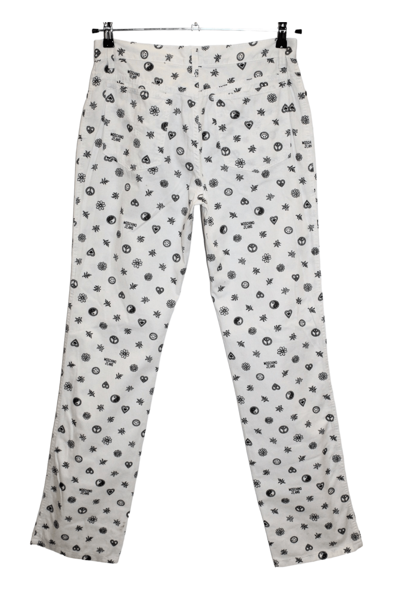Moschino 1990s Rare Moschino Jeans Yin Yang Print Denim Pants Size US 31 - 2 Thumbnail
