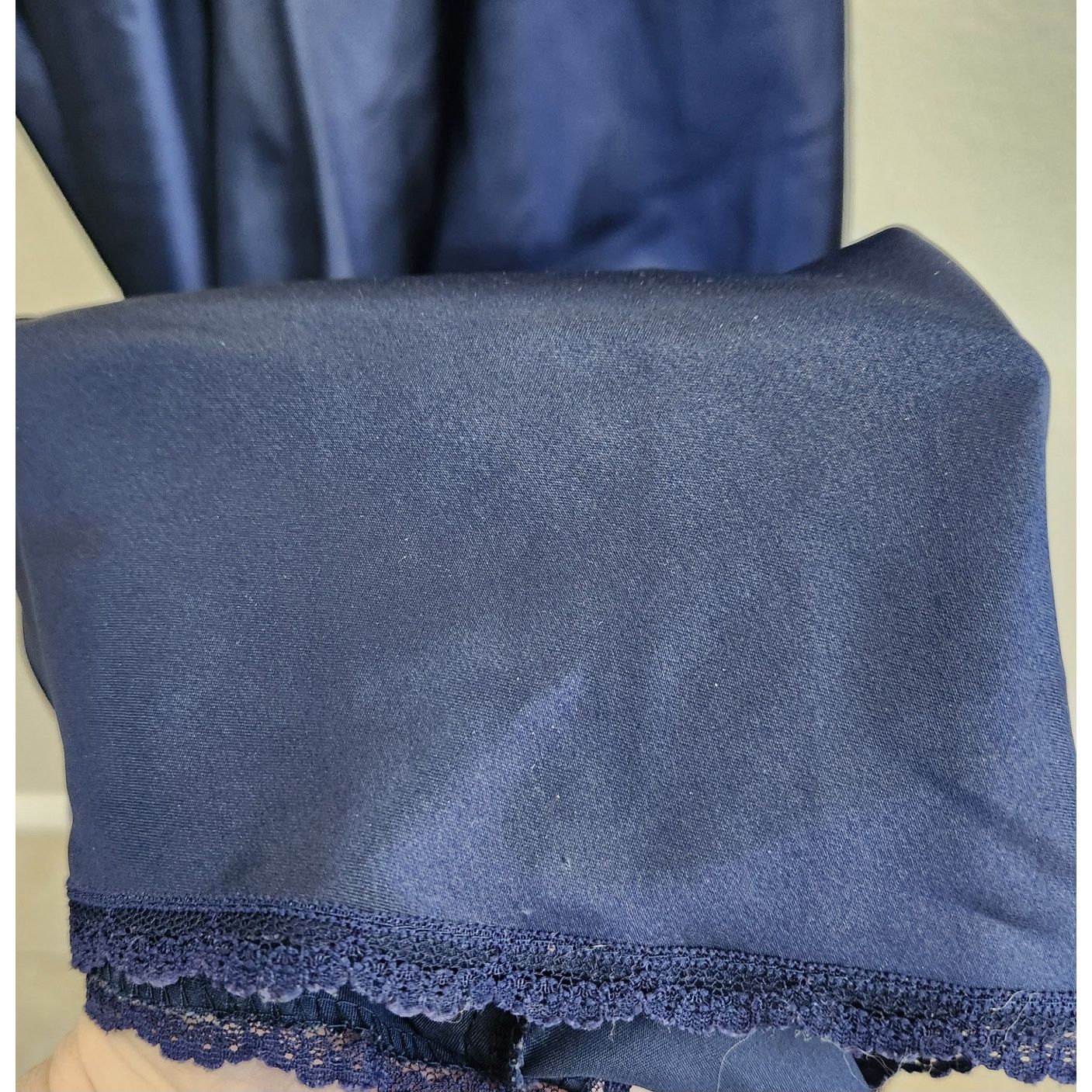 Other Vintage Navy Blue Lace Bodice Crisscross Back Straps Large Size ONE SIZE - 4 Thumbnail