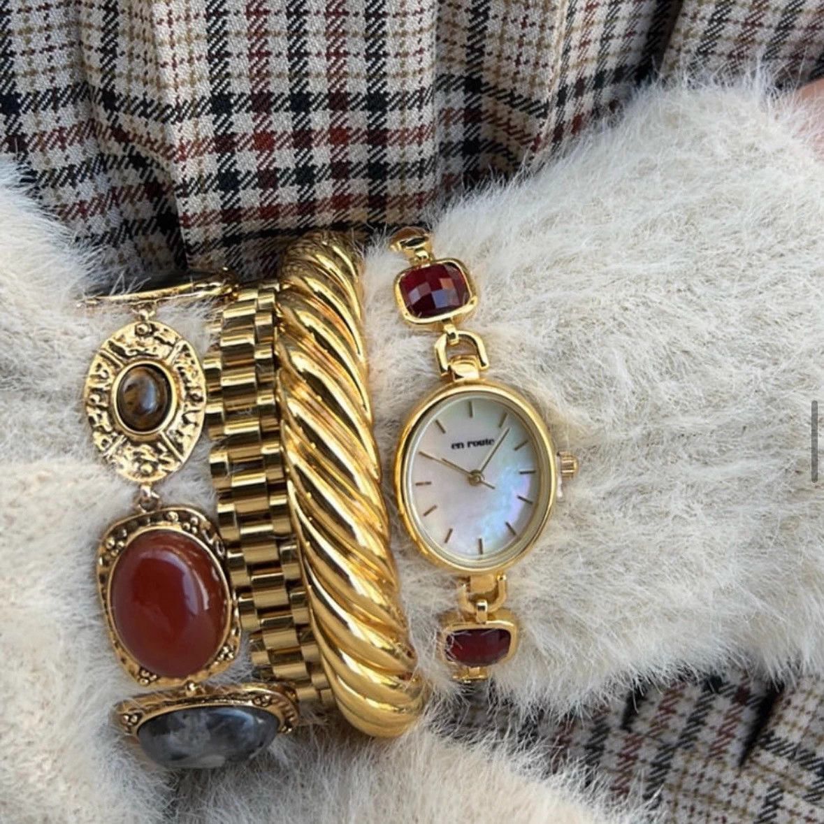 Other en route gold plated brass braided bangle Size ONE SIZE - 2 Thumbnail
