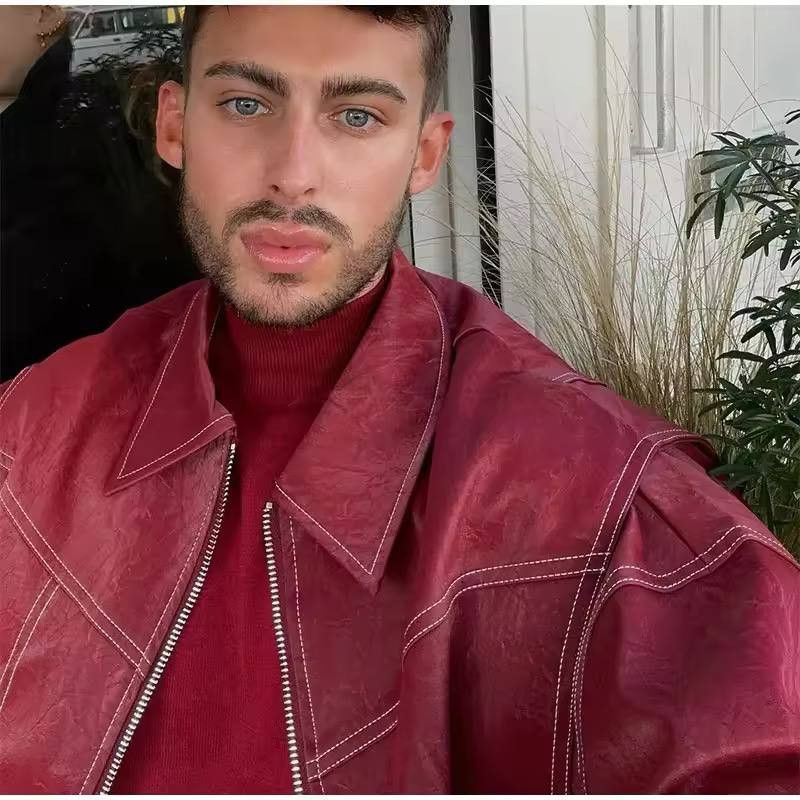 Japanese Brand × Vintage baggy leather bomber jacket with double zipper Size US XL / EU 56 / 4 - 7 Thumbnail