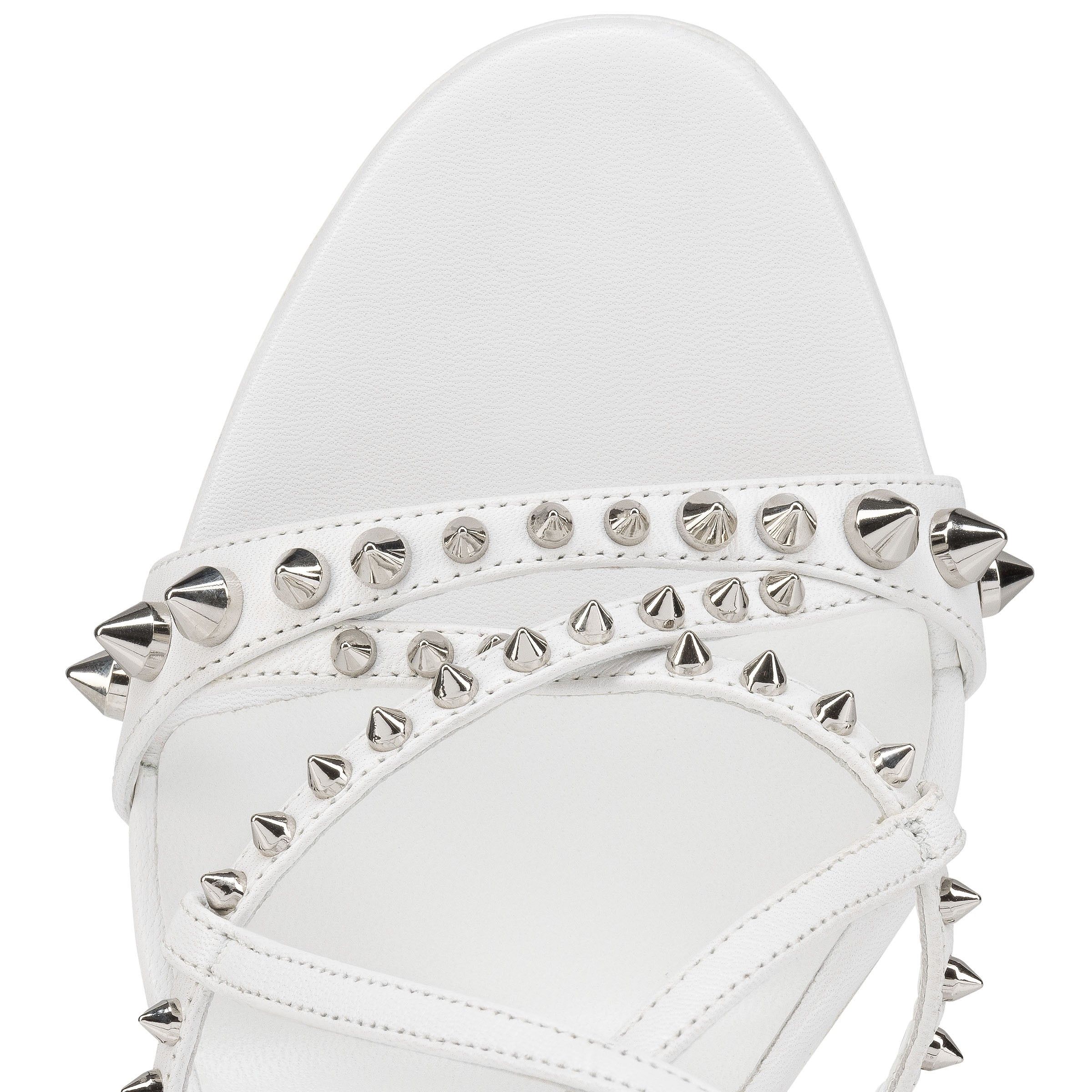 Christian Louboutin oc11z0425 Tatooshka Spikes 100 in Bianco Size US 10 / IT 40 - 4 Thumbnail
