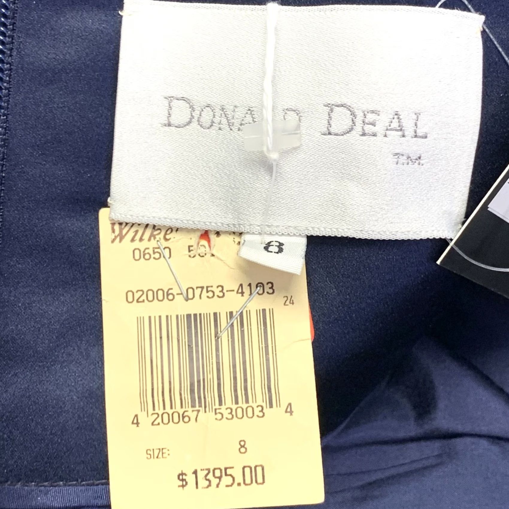 Vintage DONALD DEAL Navy Taffeta Spaghetti Straps Knee-Length Cocktail Dress Size 8 Womens Dress Size M / US 6-8 / IT 42-44 - 5 Thumbnail