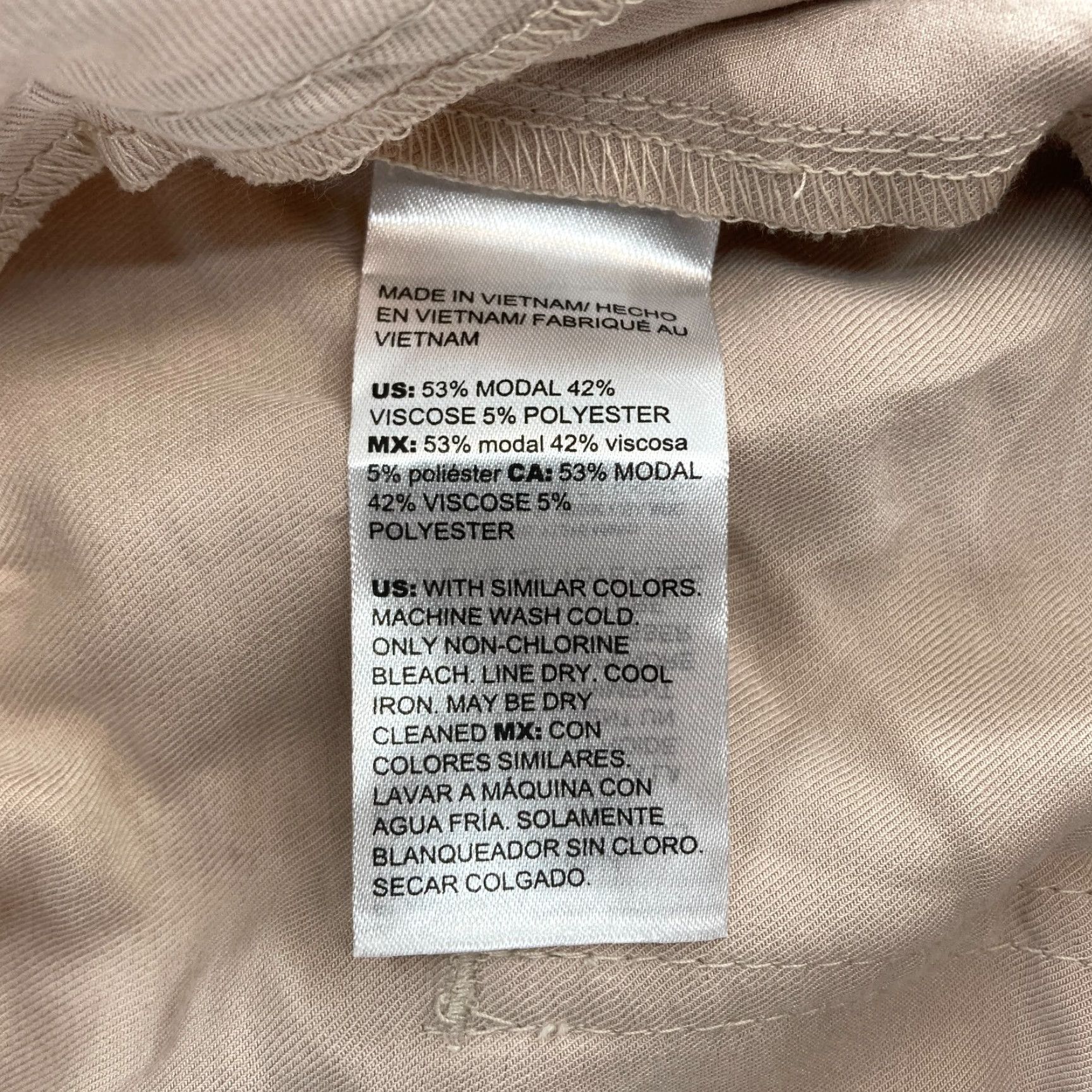 Vintage Chicos Pull On Pants Women's 2 Beige Stretch Fabric Drawstring Relaxed Ankle NWT Size 34" / US 12 / IT 48 - 6 Thumbnail