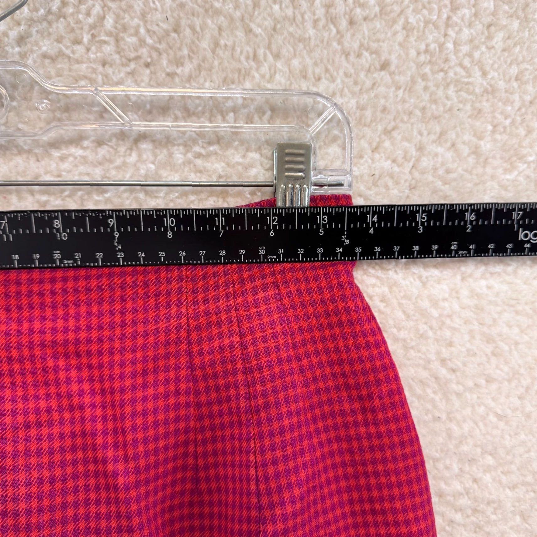Vintage VINTAGE 80s 90s Knee High Skirt Red Houndstooth Mod Pinup Size 4 Adult Womens Size 27" / US 4 / IT 40 - 4 Thumbnail